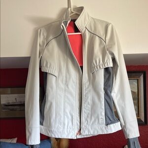 Women's White and Gray Jacket